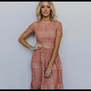 NWT Karina lace midi in mauve